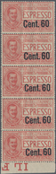 Italien: 1922, Victor Emanuel III. EXPRESS Stamp 50c. Brownish Rose Surch. 'Cent. 60' In A Lot With - Collections