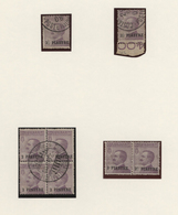 Italienische Post In Der Levante: 1908, Specialised Assortment Showing Varietes Of Overprint Of 2pi. - Emissioni Generali