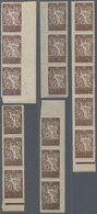 Jugoslawien: 1920. "Chainbreakers" Varieties. Four Stock Card With Various Degrees Of OFFSETS Of The - Brieven En Documenten