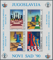 Jugoslawien: 1990, Chess Olympiad In Novi Sad In A Lot With Approx. 700 IMPERFORATE Miniature Sheets - Cartas & Documentos