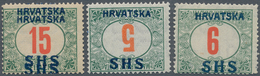 Jugoslawien - Portomarken: 1918, SHS Overprints, Specialised Assortment Of 20 Stamps, Showing Invert - Segnatasse