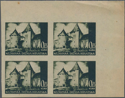 Kroatien: 1941/1942, Definitives "Pictorials", 0.75k. Deep Olive "Varazdin", Specialised Assortment - Croazia