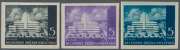 Kroatien: 1941/1942, Definitives "Pictorials", 5k. Blackish Blue "Zemun", Specialised Assortment Of - Kroatien