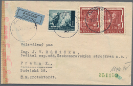 Kroatien: 1941/1944, Assortment Of 21 (mainly Commercial) Covers/cards, Incl. Registered And Censore - Croatie