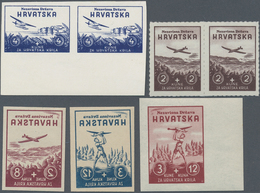 Kroatien: 1942, Aviation Fund, Specialised Assortment Of 26 Stamps Showing Specialities Like Imperfs - Croatia