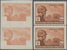 Kroatien: 1942, Croatian Legion, Specialised Assortment Of Apprx. 83 Stamps Showing Specialities Lik - Croazia