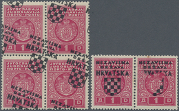 Kroatien - Portomarken: 1941, Overprints, Specialised Assortment Of 23 Stamps Showing Specialities L - Croacia