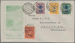 Lettland: 1919 - 1940, Lot Of 19 Covers, While Letters, Postal Stationeries And Postcards With Censo - Lettonia