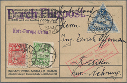 Lettland: 1923 - 1937, 10 Better Airmail Receipts From Lithuania, Including Registered Mail, With E. - Lettonie