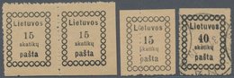 Litauen: 1918-19 Specialized Collection Of More Than 320 Stamps From The First Vilnius And The Three - Lituania