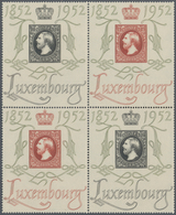 Luxemburg: 1952, Centenary Of Stamps And CENTILUX Stamp Exhibition Se-tenant Set Of Two In An INVEST - Autres & Non Classés