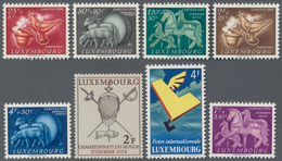 Luxemburg: 1954, Year Set Incl. Fencing World Championship 2fr., 6th International Fair In Luxembour - Andere & Zonder Classificatie