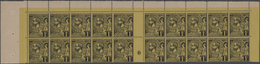 Monaco: 1891/1894, Definitives Albert, 1fr. Black On Yellow, Lot Of 100 Stamps Within Gutter Blocks, - Nuevos