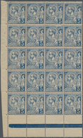 Monaco: 1891/1894, Definitives Albert, 5c. Blue, Lot Of 55 Stamps Within Multiples, Mint Never Hinge - Unused Stamps