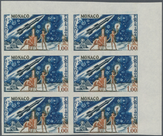 Monaco: 1964, International Stamp Exhibition PHILATEC Paris 1.00fr. 'Rocket' In A Lot With 60 IMPERF - Ongebruikt