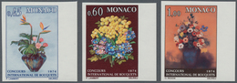 Monaco: 1973, International Competition Of Floral Art Complete Set Of Three (pots Of Flowers Incl. R - Ungebraucht