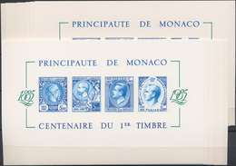 Monaco: 1985, Stamp Centenary Souvenir Sheet, Epreuve De Luxe On Thick Watermarked Paper And Colourl - Neufs