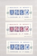 Monaco: 1985, Stamp Centenary, Specialised Collection Incl. Several Unusual Pieces, E.g. Souvenir Sh - Neufs