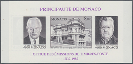 Monaco: 1987, 50 Years Office For Stamp Issues, Michel Block 37 A+B (Yvert BF39a) Mint Never Hinged, - Ongebruikt