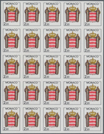 Monaco: 1987, Coat Of Arms Definitive Issue 2,20fr. In A Lot With 300 IMPERFORATE Stamps In Blocks O - Nuevos