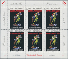 Monaco: 2005, 0.77, 2.50, 3.10 € Historical Advertising Posters, 7.700 Sets In Sheets Of Six Stamps - Nuevos