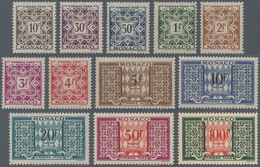 Monaco - Portomarken: 1946/1957, Postage Dues 'ornaments' Complete Set Of 12 In A Lot With Ten Sets - Segnatasse