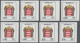 Monaco - Portomarken: 1985, Postage Dues 'Coat Of Arms' Complete Set Of Eight In A Lot With About 80 - Impuesto