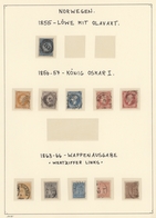 Norwegen: 1855-1969: Mostly Used Collection On Album Pages, From No.1 And Other Early Issues (comple - Gebruikt