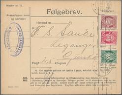 Norwegen: 1884/95, Small Holding Of Ca. 110 Letters, Service Letters, Parcel Cards, Picture-postcard - Used Stamps