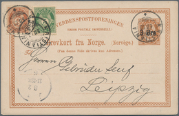 Norwegen - Ganzsachen: 1872/1987 2 Albums With Ca. 450 Commercially Used And CTO-used Postal Station - Enteros Postales