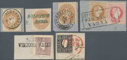 Österreich: 1858/1867 (ca.), Lot Von Sechs Briefstücken Mit Sieben Marken, Dabei MiNr. 11 II (Befund - Collections