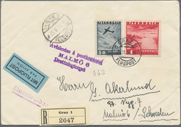 Österreich: 1875-1960, Partie Mit über 120 Briefen, Ganzsachen, Karten Und FDC, Dabei Flugpost, Ostm - Collections