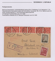 Österreich - Portomarken: 1945/1949, Sehr Gehaltvolle Ausstellungs-Sammlung Mit Ca.90 Belegen, Dabei - Strafport
