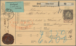 Österreich - Ganzsachen: 1885, Vier Bedarfsgerecht Gebrauchte Postbegleitadressen Mit 5 Kr. Gebühren - Other & Unclassified