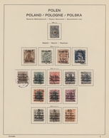 Polen: 1860-1944: Used Collection On Printed Pages, From No.1 With Almost All Issues And All The Min - Oblitérés