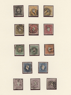 Portugal: 1867, Luis I. Curved Value Fields Perforated Issue, Petty Used Collection Of 14 Values On - Autres & Non Classés