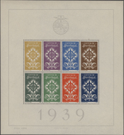 Portugal: 1940/1949, Mint Assortment Of 19 Souvenir Sheets, Mainly Never Hinged Resp. Few With Sligh - Autres & Non Classés