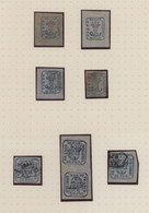 Rumänien: 1858/1864, Specialised Assortment Of Eight Stamps Neatly Arranged On Album Page, Comprisin - Oblitérés