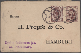 Russland - Ganzsachen: 1876/1905, 20 Preprinted And Commercially Used Postal Stationery Cards And En - Stamped Stationery