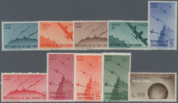 San Marino: 1946/1947, Airmail Stamps Complete Set Of 11 In A Lot With Approx. 80 Sets, Mint Never H - Storia Postale