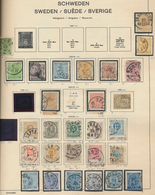 Schweden: 1855-1988 (ca): Nicely Filled Collection In Preprinted Schaubek Album, Early Years Used, B - Storia Postale