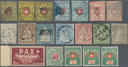 Schweiz: 1850-2001: Sammlung Von überwiegend Gestempelten Marken Und Einigen Briefen Sowie Postkarte - Lotes/Colecciones
