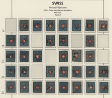 Schweiz: 1850-52 TYPENTAFELN: Kollektion Von Vier Typentafeln Der Rayonmarken, Mit 33 Typen Der Rayo - Collections
