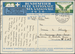 Schweiz: 1925/1951, Flugpost, Partie Von 55 Briefen/Karten/Ganzsachen Mit Flugpostmarken Bzw. Meist - Collections