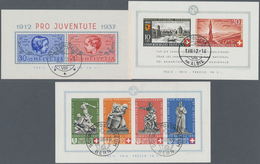 Schweiz: 1936/1963, Kleines Einsteckbuch Mit 30 Blocks, Bis Auf Einen Bl. 4 Alle Gestempelt, Mit Bl. - Collections