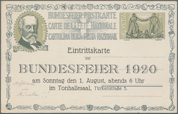 Schweiz - Ganzsachen: 1910-1928 BUNDESFEIERKARTEN: Sammlung Von Ca. 120 Karten Inklusive Einiger Dub - Entiers Postaux