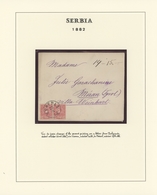 Serbien: 1882/1904, Collection Of 21 Covers/cards On Written Up Album Pages With Description, Incl. - Serbien