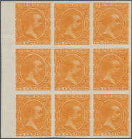 Spanien: 1889, King Alfonso XIII. As Child 75c. Orange With DOUBLE PRINT In A Lot With 26 Imperforat - Storia Postale