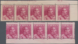 Spanien: 1925, King Alonso XIII. 4pta. Lilac-carmine In A Lot With About 130 Stamps With Many Pairs - Briefe U. Dokumente