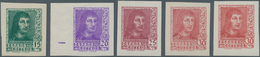 Spanien: 1938, Ferdinand II. In A Lot With About 1.500 IMPERFORATE Stamps With Five Different Values - Storia Postale